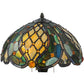 Meyda Lighting Capolavoro 23" 2-Light Mahogany Bronze Table Lamp With Green and Beige Shade Glass