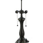 Meyda Lighting Capolavoro 23" 2-Light Mahogany Bronze Table Lamp With Green and Beige Shade Glass
