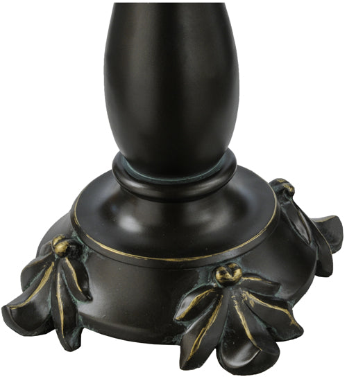 Meyda Lighting Capolavoro 23" 2-Light Mahogany Bronze Table Lamp With Green and Beige Shade Glass