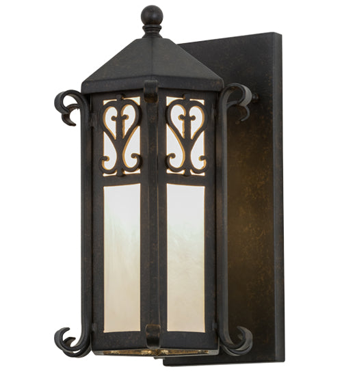 Meyda Lighting Caprice 10" Chestnut Wall Sconce With Fleshtone Idalight Shade