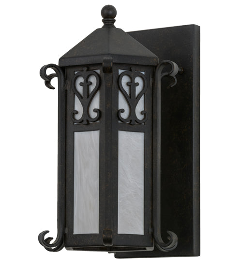 Meyda Lighting Caprice 10" Chestnut Wall Sconce With Fleshtone Idalight Shade