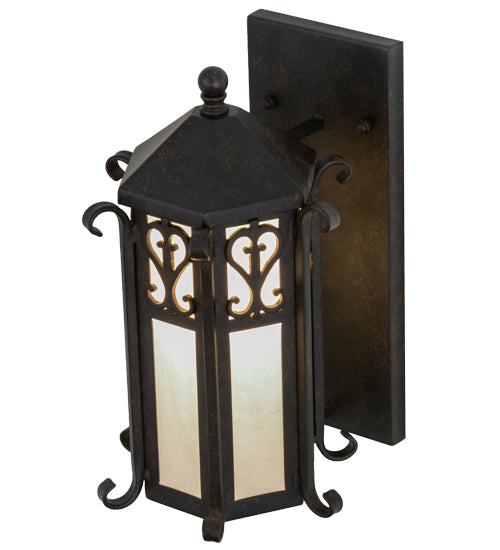 Meyda Lighting Caprice 10" Chestnut Wall Sconce With Fleshtone Idalight Shade