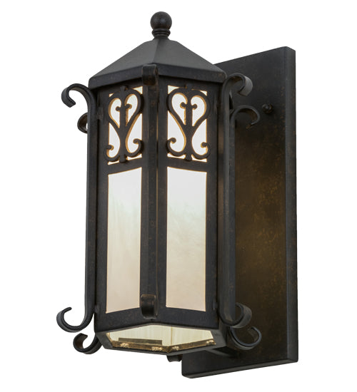 Meyda Lighting Caprice 10" Chestnut Wall Sconce With Fleshtone Idalight Shade