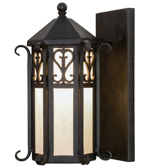 Meyda Lighting Caprice 10" Chestnut Wall Sconce With Fleshtone Idalight Shade