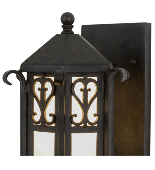 Meyda Lighting Caprice 10" Chestnut Wall Sconce With Fleshtone Idalight Shade