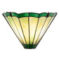 Meyda Lighting Caprice 11" 2-Light Antique Brass Wall Sconce With Green & Red Stained Shade Glass