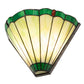 Meyda Lighting Caprice 11" 2-Light Antique Brass Wall Sconce With Green & Red Stained Shade Glass