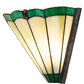 Meyda Lighting Caprice 11" 2-Light Antique Brass Wall Sconce With Green & Red Stained Shade Glass