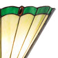 Meyda Lighting Caprice 11" 2-Light Antique Brass Wall Sconce With Green & Red Stained Shade Glass
