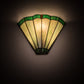 Meyda Lighting Caprice 11" Antique Brass Wall Sconce With Green Shade Glass