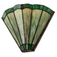 Meyda Lighting Caprice 11" Antique Brass Wall Sconce With Green Shade Glass