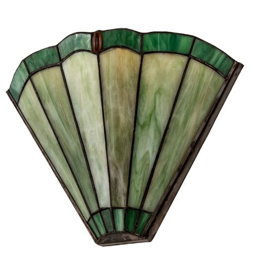 Meyda Lighting Caprice 11" Antique Brass Wall Sconce With Green Shade Glass