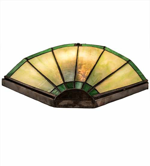 Meyda Lighting Caprice 11" Antique Brass Wall Sconce With Green Shade Glass
