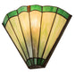 Meyda Lighting Caprice 11" Antique Brass Wall Sconce With Green Shade Glass