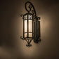 Meyda Lighting Caprice 12" Antique Iron Gate Lantern Wall Sconce With Frosted Seeded Shade Glass