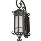 Meyda Lighting Caprice 12" Antique Iron Gate Lantern Wall Sconce With Frosted Seeded Shade Glass