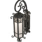 Meyda Lighting Caprice 12" Antique Iron Gate Lantern Wall Sconce With Frosted Seeded Shade Glass