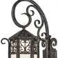Meyda Lighting Caprice 12" Antique Iron Gate Lantern Wall Sconce With Frosted Seeded Shade Glass