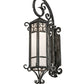 Meyda Lighting Caprice 12" Antique Iron Gate Lantern Wall Sconce With Frosted Seeded Shade Glass