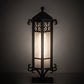 Meyda Lighting Caprice 12" Antique Iron Gate Outdoor Pier Mount Light With Frosted Seeded Shade Glass