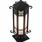 Meyda Lighting Caprice 12" Antique Iron Gate Outdoor Pier Mount Light With Frosted Seeded Shade Glass