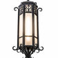 Meyda Lighting Caprice 12" Antique Iron Gate Outdoor Pier Mount Light With Frosted Seeded Shade Glass