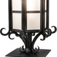 Meyda Lighting Caprice 12" Antique Iron Gate Outdoor Pier Mount Light With Frosted Seeded Shade Glass
