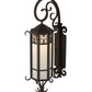 Meyda Lighting Caprice 12" Solar Black Lantern Wall Sconce With White Art Shade Glass