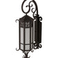 Meyda Lighting Caprice 12" Solar Black Lantern Wall Sconce With White Art Shade Glass
