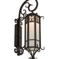 Meyda Lighting Caprice 12" Solar Black Lantern Wall Sconce With White Art Shade Glass