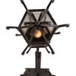 Meyda Lighting Caprice 12" Solar Black Lantern Wall Sconce With White Art Shade Glass
