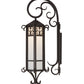 Meyda Lighting Caprice 12" Solar Black Lantern Wall Sconce With White Art Shade Glass