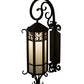 Meyda Lighting Caprice 12" Solar Black Lantern Wall Sconce With White Art Shade Glass