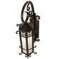 Meyda Lighting Caprice 12" Textured Timeless Bronze Lantern Wall Sconce With Frosted Seeded Shade Glass