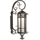 Meyda Lighting Caprice 12" Textured Timeless Bronze Lantern Wall Sconce With Frosted Seeded Shade Glass