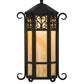 Meyda Lighting Caprice 13" Wrought Iron Lantern Wall Sconce With Beige Art Shade Glass