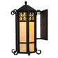 Meyda Lighting Caprice 13" Wrought Iron Lantern Wall Sconce With Beige Art Shade Glass