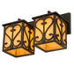 Meyda Lighting Caprice 14" 2-Light Hand Wrought Iron Vanity Light With Beige Shade Glass