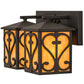 Meyda Lighting Caprice 14" 2-Light Hand Wrought Iron Vanity Light With Beige Shade Glass