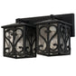 Meyda Lighting Caprice 14" 2-Light Wrought Iron Vanity Light With Clear Seeded Shade Glass