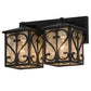 Meyda Lighting Caprice 14" 2-Light Wrought Iron Vanity Light With Clear Seeded Shade Glass