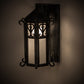 Meyda Lighting Caprice 169242 9" Antique Iron Gate Wall Sconce With Frosted Seeded Shade Glass