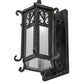 Meyda Lighting Caprice 169242 9" Antique Iron Gate Wall Sconce With Frosted Seeded Shade Glass