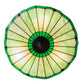 Meyda Lighting Caprice 17" 3-Light Mahogany Bronze Inverted Pendant Light With Avocado Green Art Shade Glass