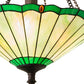Meyda Lighting Caprice 17" 3-Light Mahogany Bronze Inverted Pendant Light With Avocado Green Art Shade Glass