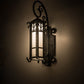 Meyda Lighting Caprice 178197 9" Antique Iron Gate Wall Sconce With Frosted Seeded Shade Glass