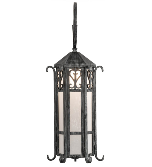 Meyda Lighting Caprice 178197 9" Antique Iron Gate Wall Sconce With Frosted Seeded Shade Glass