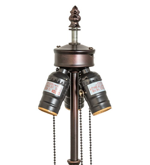 Meyda Lighting Caprice 26" 3-Light Mahogany Bronze Accent Table Lamp Base