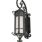 Meyda Lighting Caprice 263205 12" Antique Iron Gate Lantern Wall Sconce With Frosted Seeded Shade Glass