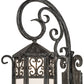 Meyda Lighting Caprice 263205 12" Antique Iron Gate Lantern Wall Sconce With Frosted Seeded Shade Glass